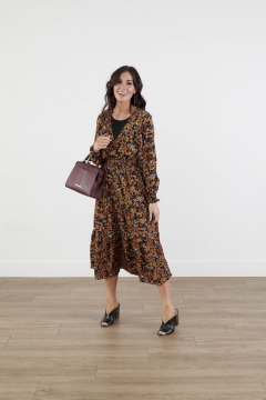 Waist and Sleeve Smocking Dress